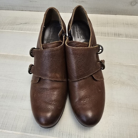 {8.5} B.O.C. Shootie Boot Double Monk Buckle Strap Brown Women's - Picture 3 of 16